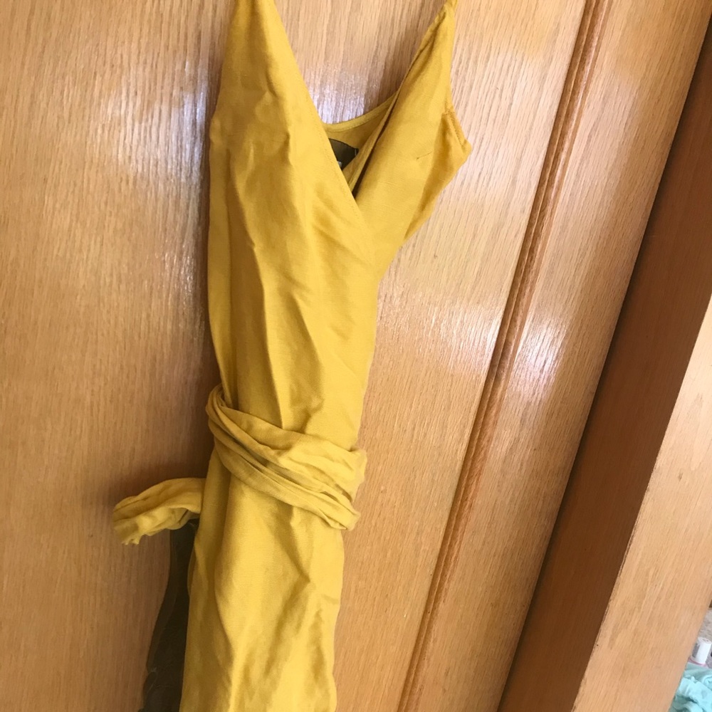 Reformation yellow wrap dress